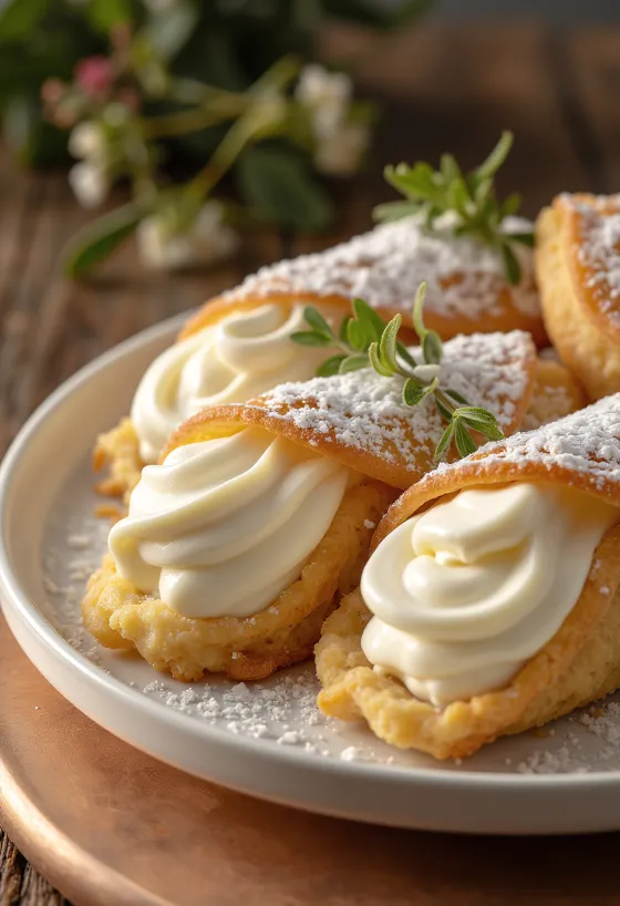 Vanilyalı cannoli servisi