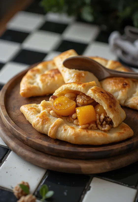 Altın sarısı kızarmış Ayvalı Calzone