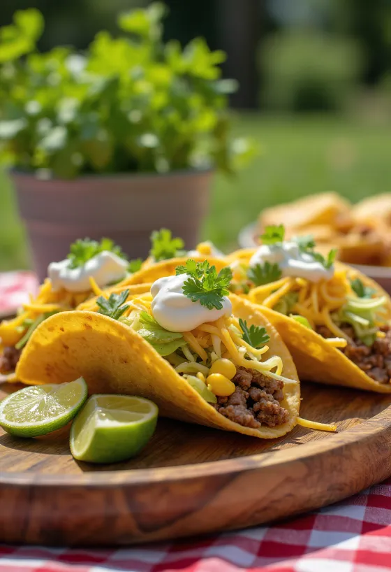 Sebzeli kıymalı taco sunumu