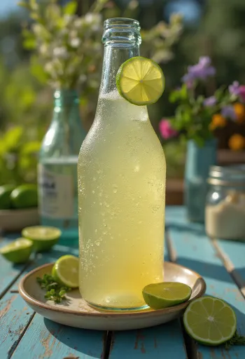 Misket limonu dilimleriyle bardakta Meksika usulü misket limonlu cider