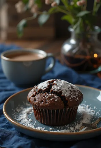 Tabakta servis edilen kakaolu muffin