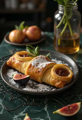 Servis edilmiş İncirli Strudel