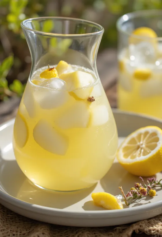 Bardakta servis edilen armutlu limonata
