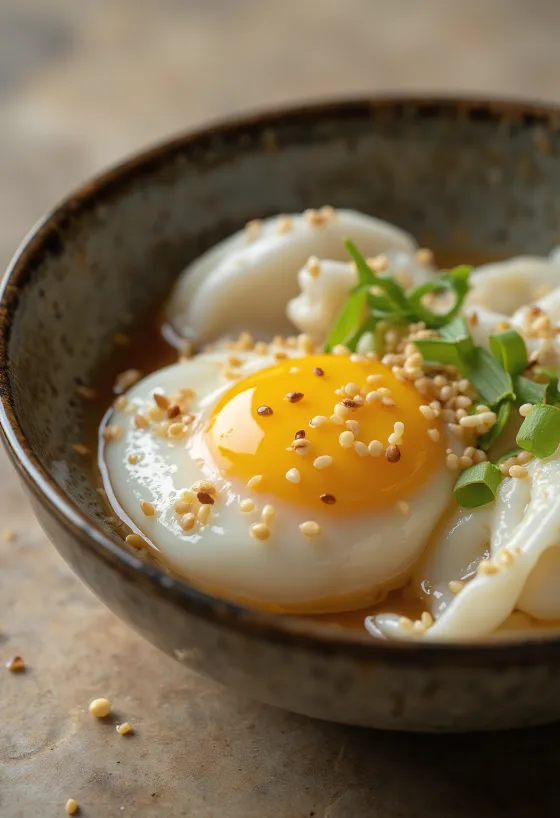 Susamla servis edilen Onsen Tamago