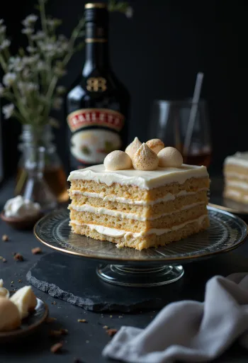 Servis edilmiş Baileys kremalı pasta