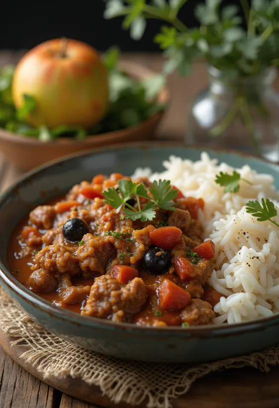 Servis edilmiş Picadillo