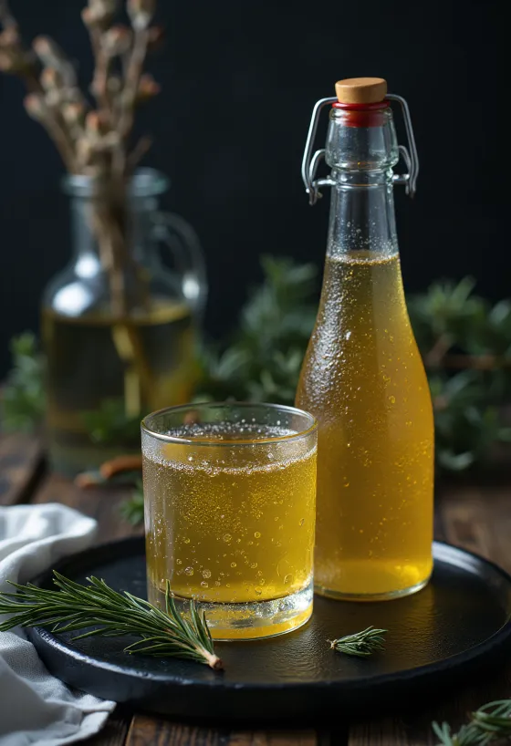 Bardakta servis edilmiş İskandinav çamlı cider