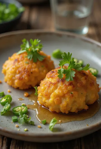 Taze yapılmış Aama Vada, çıtır ve baharatlı mercimek topları