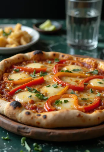 Servis edilmiş Pizza Chilena