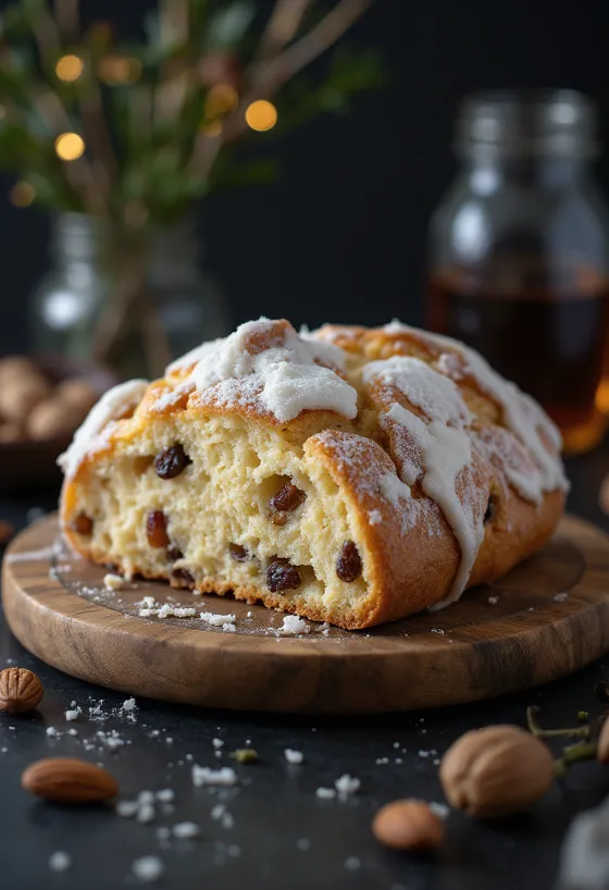 Servis edilmiş punçlu stollen