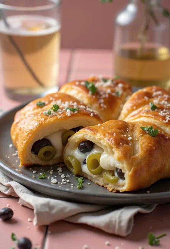 Taze pişmiş Zeytinli-Parmesanlı Calzone