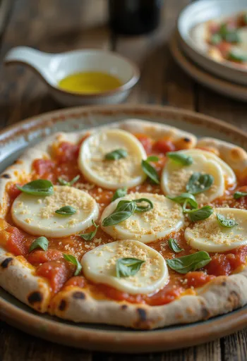 Mozzarella di Bufala ve provolone peynirli Pizza Cilentana