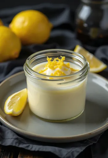 Servis edilmiş limonlu panna cotta