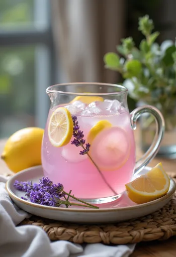 Bardakta servis edilen lavantalı limonata