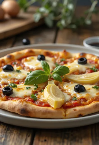 Enginar ve zeytinli Pizza ai Carciofi e Olive