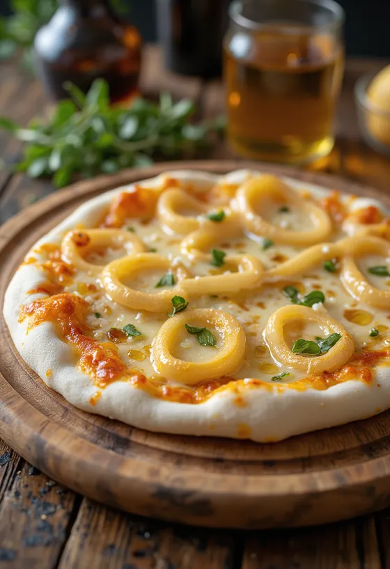 Taze soğan ve peynirli Pizza ai Cipollotti
