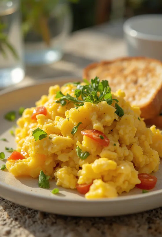 Taze sebzeler ve zerdeçallı tofu scramble