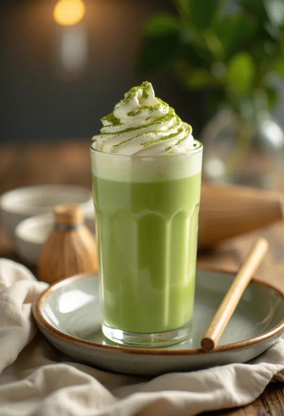 Matcha frappe taze servis edilmiş