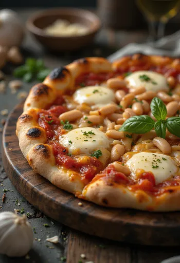 Fasulye ve peynirli Pizza ai Fagioli
