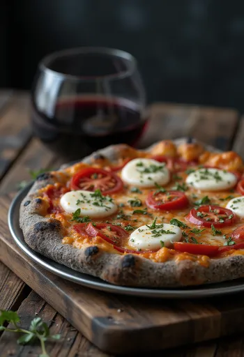 Yanık buğday ve İtalyan peynirleriyle Pizza di Grano Arso