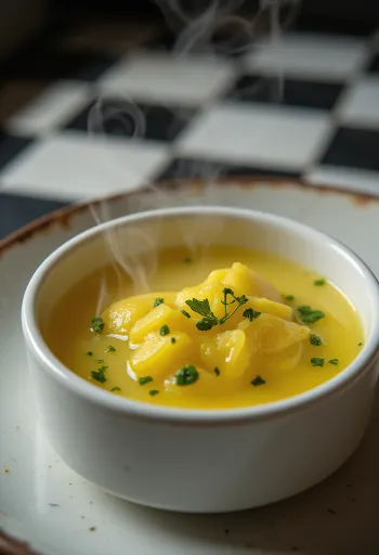 Izgara balığın yanında servis edilen taze otlu tereyağı sosu