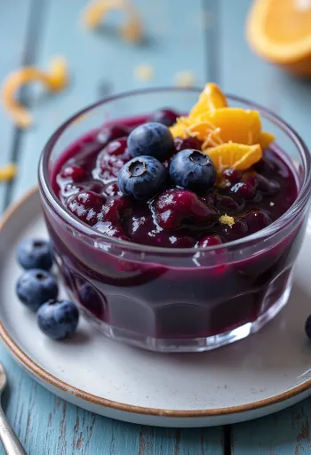 Yaban mersinli portakal sosu servis edilmiş