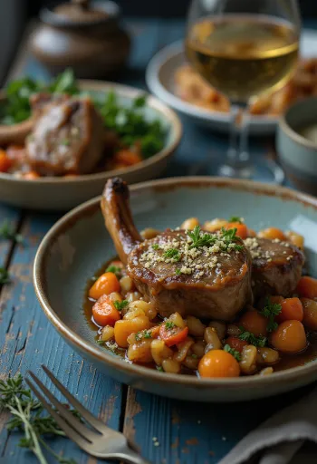 Gremolata ile servis edilen osso buco dana incik