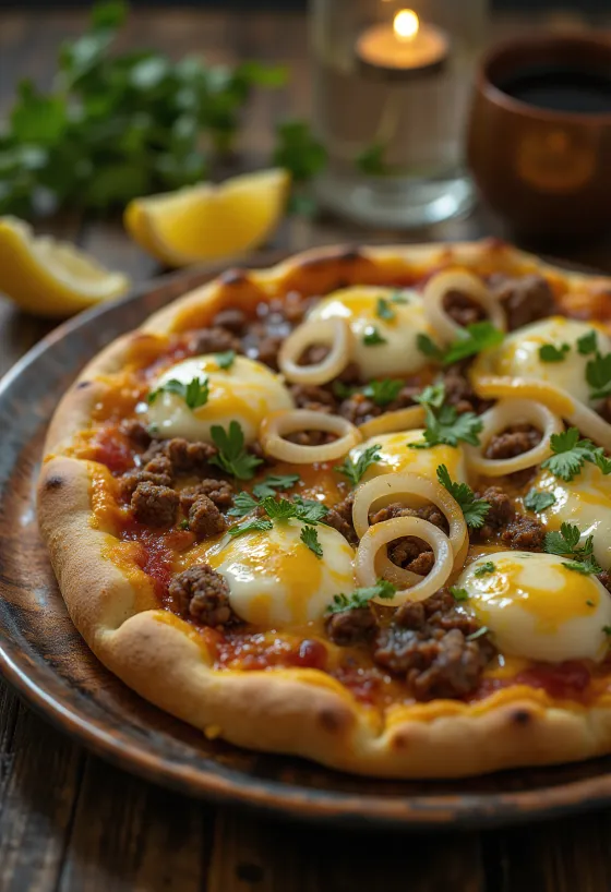 Servis edilmiş Pizza Egiziana