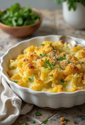 Vegan fırında kıvırcık lahana graten