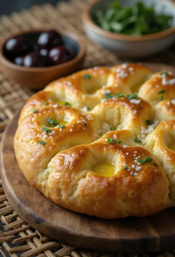 Servis edilmiş Hızlı mayasız focaccia