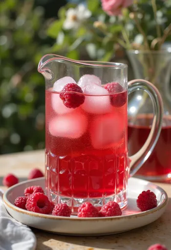 Ahududulu naneli cider bardaklarda servis edilmiş