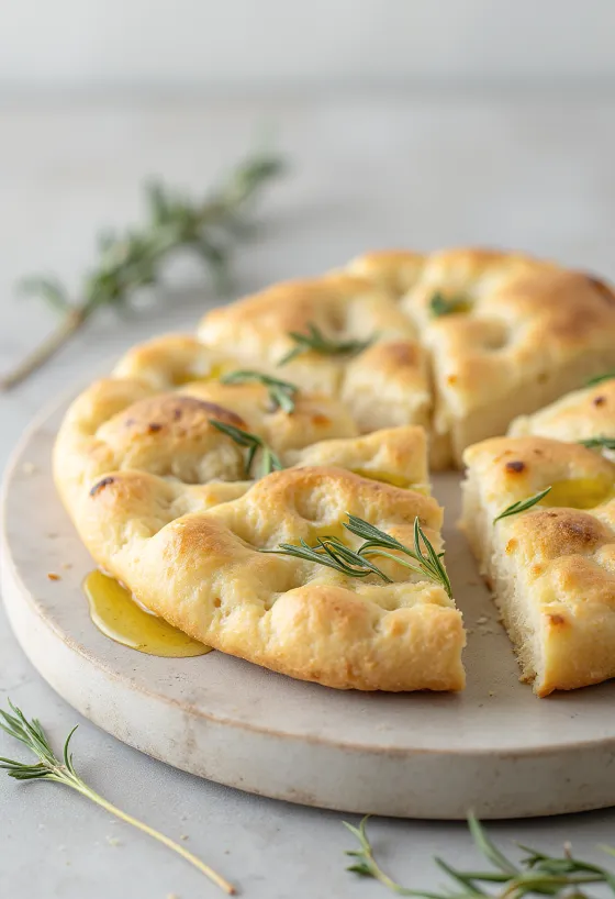 Paleo diyet hindistan cevizi unlu focaccia servis edilmiş
