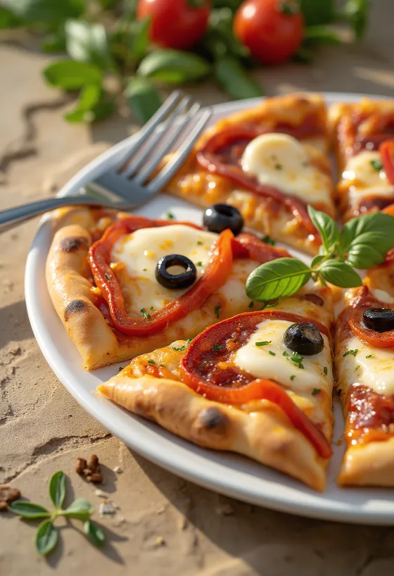 Chorizo, kırmızı biber ve zeytinli Pizza Española