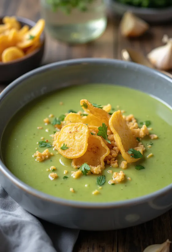 Kavrulmuş sarımsaklı vegan kabak çorbası