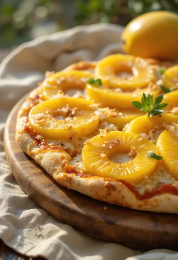 Tropikal meyveler ve ricottalı Pizza ai Frutti Tropicali